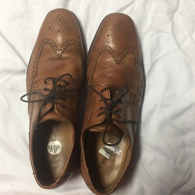 Cole Haan Giraldo Leather WalnutTan Brogue Wing Tips C09303 Men 101/2M FH12