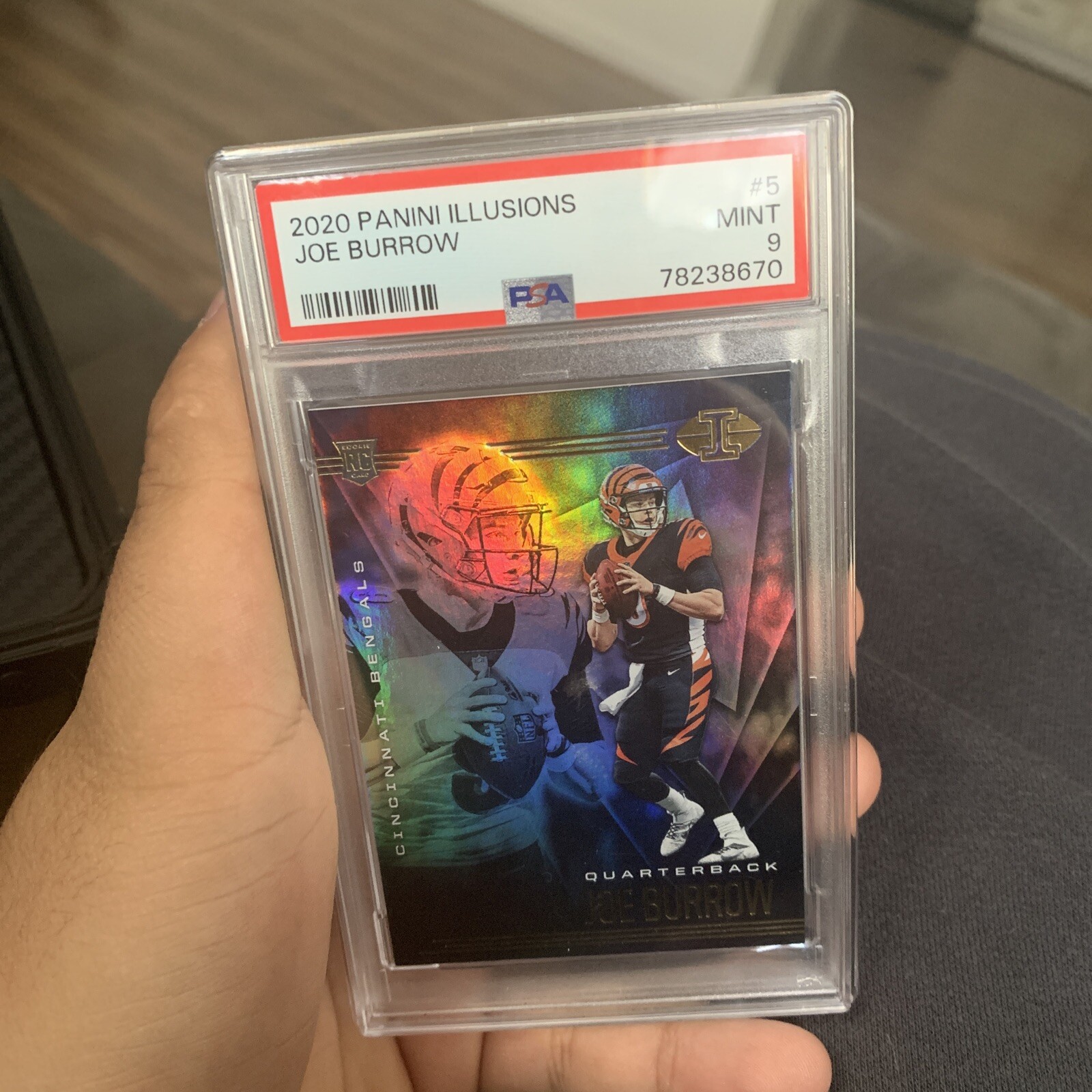 2020 Panini Illusions Joe Burrow PSA 9 Mint Rookie (RC) Cincinnati Bengals #5