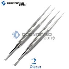 2 CASTROVIEJO MICRO MINOR SURGERY SUTURE TYING SURGICAL FORCEPS STRIAGHT 7"