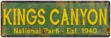 Kings Canyon National Park Rustic Metal Sign Cabin Wall Decor 106180057039