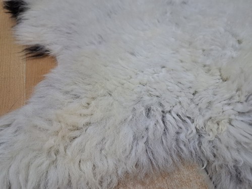 Turkish Sheep Skin, Genuine Leather, Mottled Hide, Curly Lamb Skin, 2.1 x 3.2 ft - Picture 7 of 16