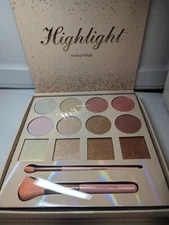Highlight Palette for Face & Body with 2 Brush, Glow Makeup Palette 
