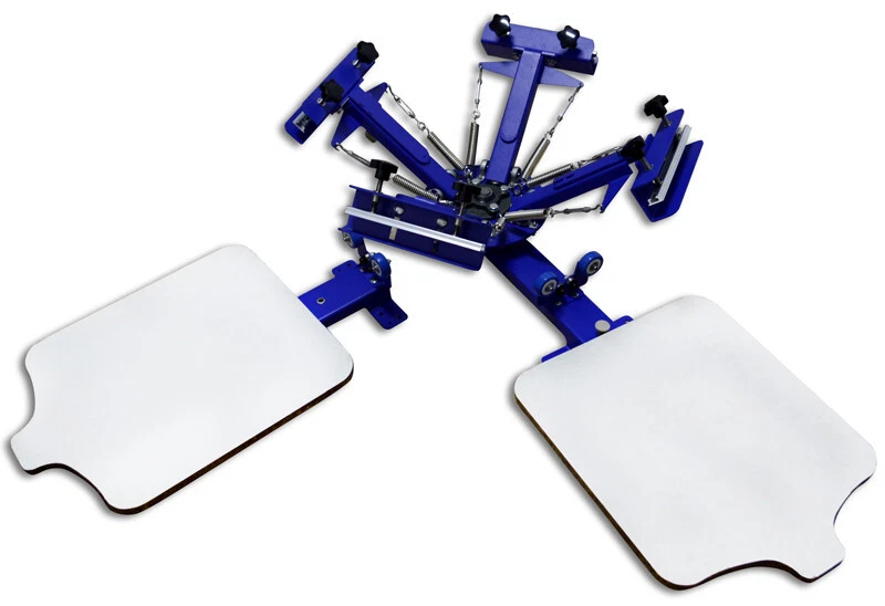 Nueva máquina de serigrafía de 4 colores 2 estaciones con tablero fijo camiseta herramientas hágalo usted mismo Foto 3 de 4