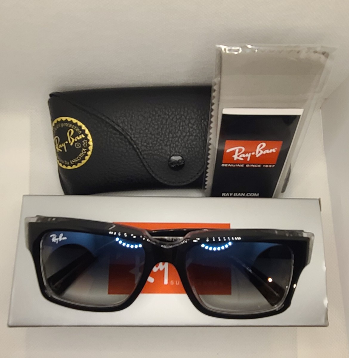 Ray-Ban RB2191 INVERNESS 1294/3M 55MM Black Frame Blue Gradient