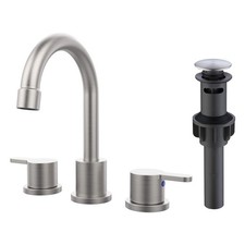 Brushed Nickel 2-Handle 8" Widespread Bathroom Sink Faucet