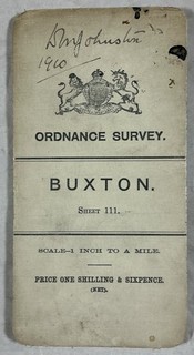 Vintage Ordnance Survey Map Revised 2nd edition in colour #111 Buxton 1906