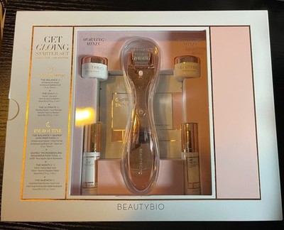 BEAUTY BIO GET GLOWING STARTER SET 8 PC AM + PM ROUTINE  SET-NIB