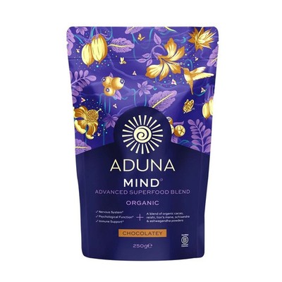 Aduna Superfood Blend Mind 250g - Schokolade, Focus, Calm Reishi, Lion's BB 10/25
