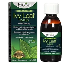 Herbion Naturals Sugar Free Ivy Leaf Cough Syrup with Thyme and Licorice 5 Ounce