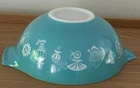 1958 Pyrex Balloons Turquoise 4 Qt Cinderella Bowl 444 Excellent!