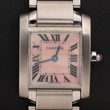 Cartier Tank Française 20mm Small MOP Dial Watch Steel 2384 BOX & PAPER