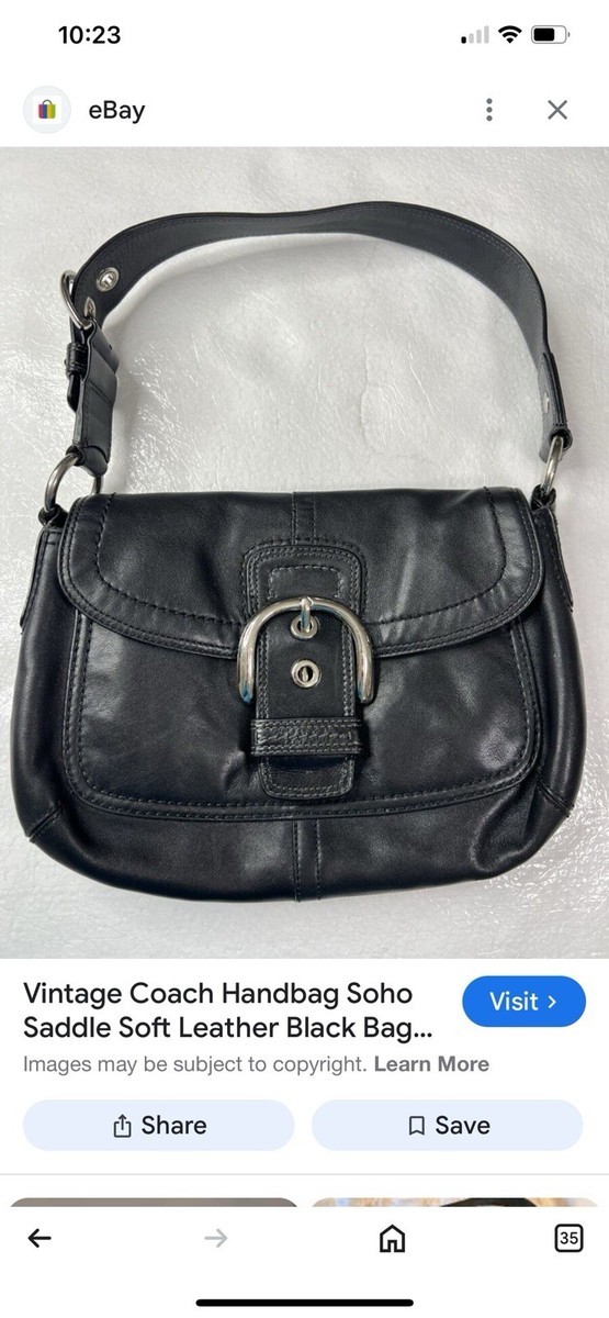 Vintage Y2K Coach Soho Flap Black Leather Shoulder Handbag Vintage Y2K Coach Soho Flap Black Leather Shoulder Handbag