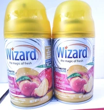 Wizard Automatic Spray Refills Fresh MANGO PEACH Fits Glade/Airwick Units 2 Pack