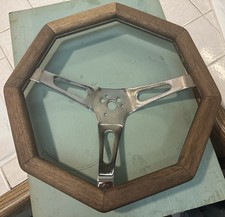 OG 1970s Octagon Wood Steering Wheel Street Disco Boogie Chevy Ford Dodge Van