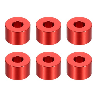 #ad 6Pcs M6 Aluminum Spacers Metal Spacers 6.2mm ID x 15mm OD x 10mm L Red $15.29