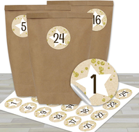 Papierdrachen Adventskalender Zum BefüLlen - Mit 24 Braunen PapiertüTen Und 24 B