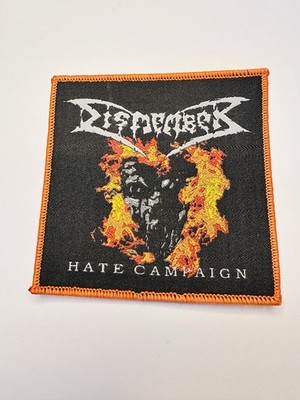 DISMEMBER, HATE CAMPAIGN, ORANGE BORDER, 4X4 INCHES, WOVEN PATCH