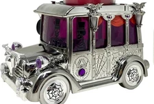 Bath & Body Works LIGHT UP HEARSE WATERGLOBE 3 Wick Candle Holder Halloween Deco