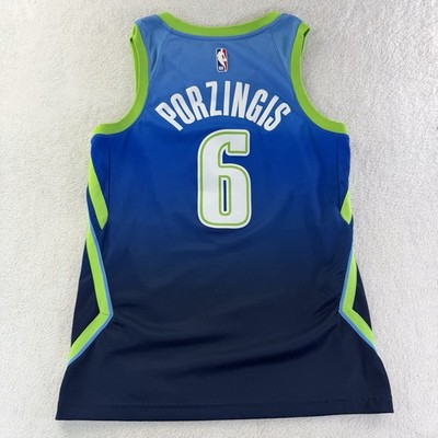 Nike Porzingis Dallas Mavericks City Jersey Blue Green Dri Fit