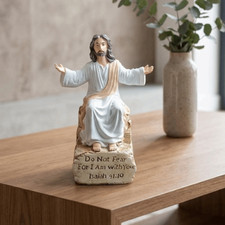 Bible Verse Base Resin Jesus Statue Religious Figurine  Religious Gift