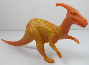 Unbranded Orange Parasaurolophus 5" Long Dinosaur Toy Figure No COO