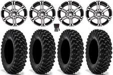 ITP SS212 14" Wheels Machined 34" Warrior XT Tires Can-Am Commander Maverick