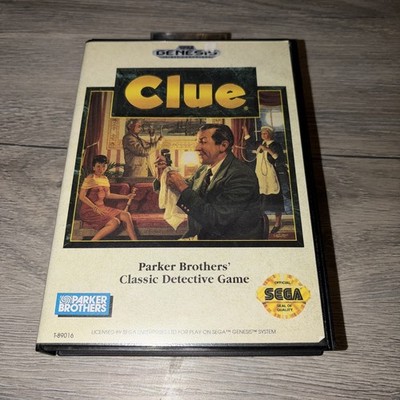 Clue (Sega Genesis, 1992) Game, Case, And Directions.