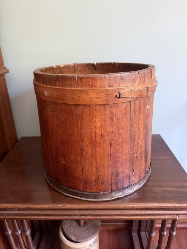 Antique Firkin Maple Sugar Bucket -Large- No Handle Or Lid