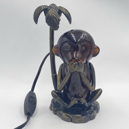 Stained Glass Lamp Monkey “Speak No Evil” Corded Electric Switched No Box