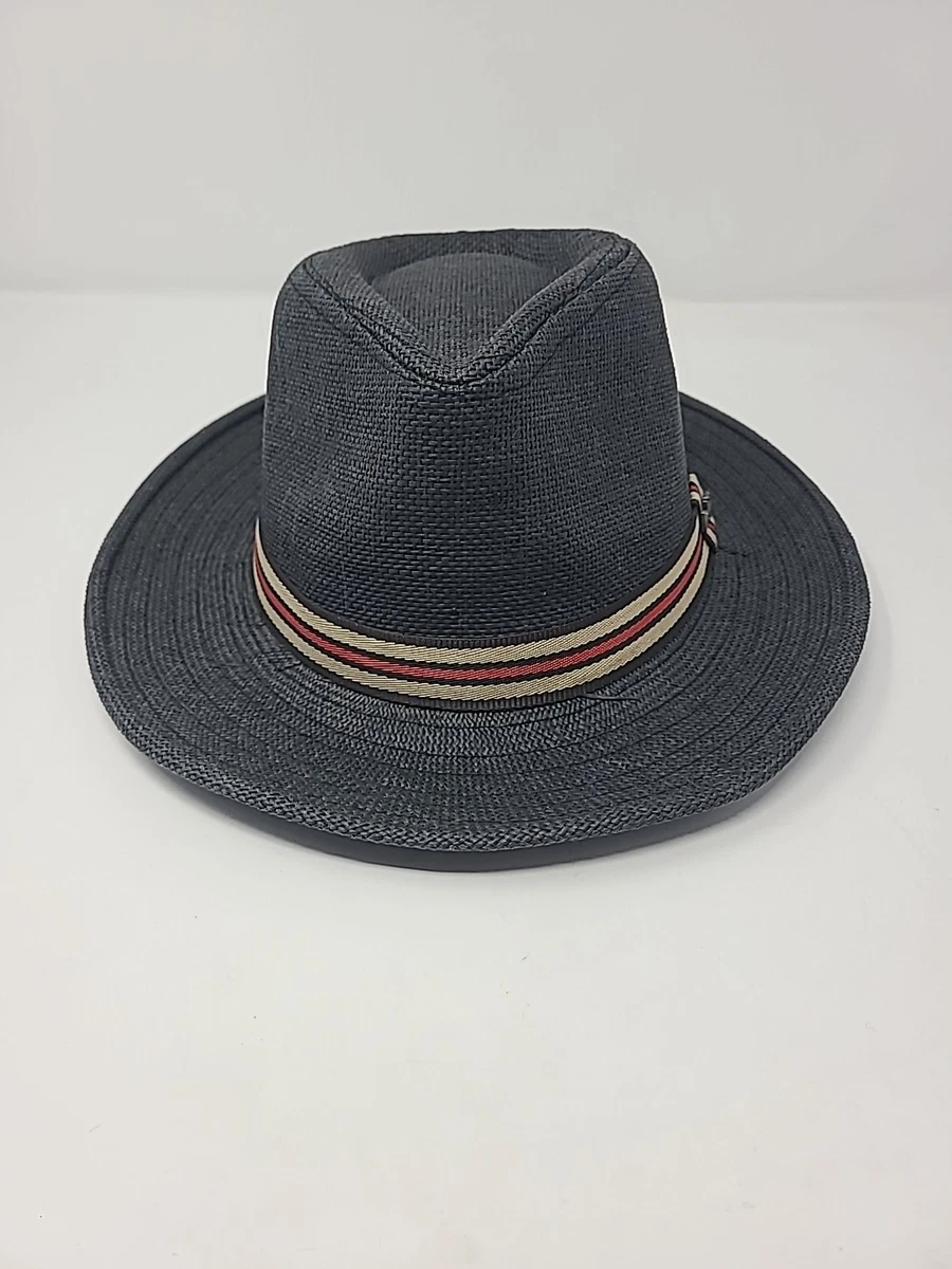 Levis Mens Trilby Fedora Paper Straw Hat Tan Macramé