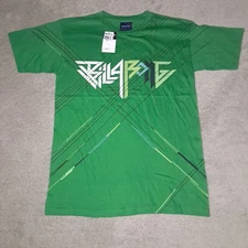 Vtg Y2K Billabong Surf T-shirt Mens Small Green Splash Spellout Logo 