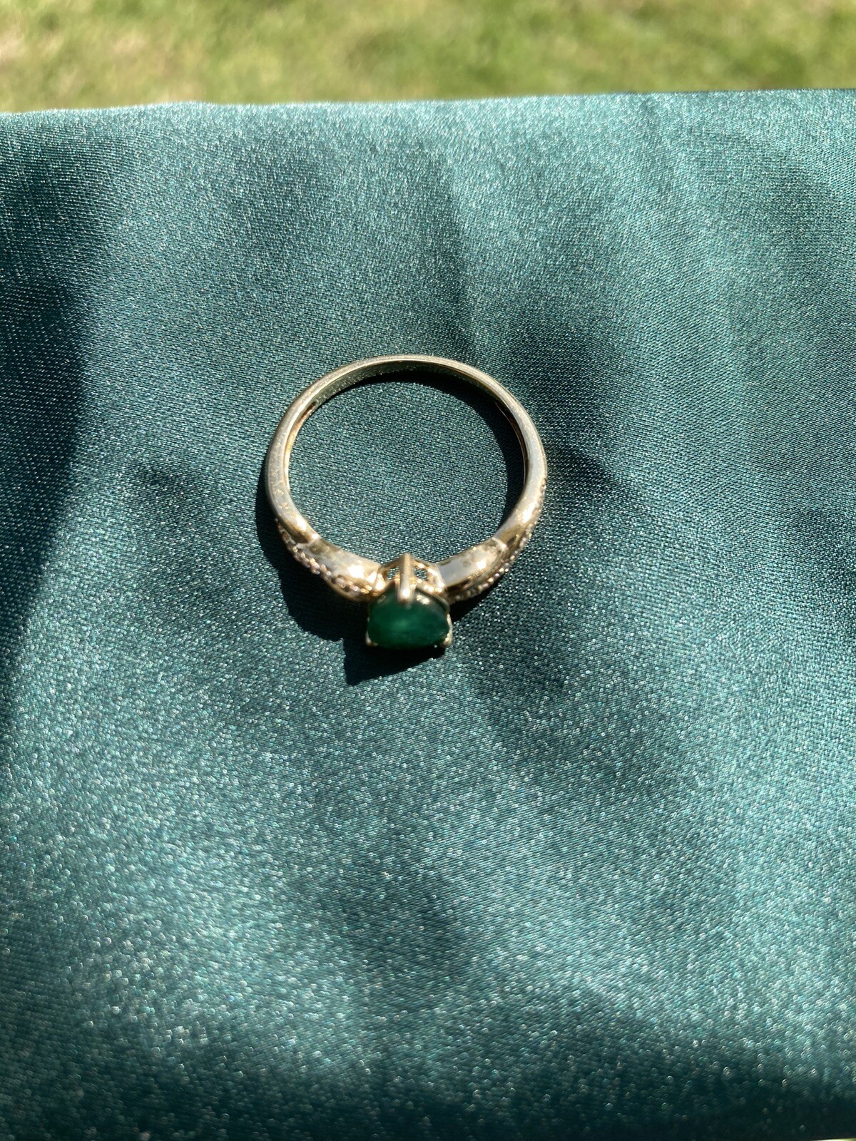 Emerald Pear Solitaire Diamond Ring - image 4