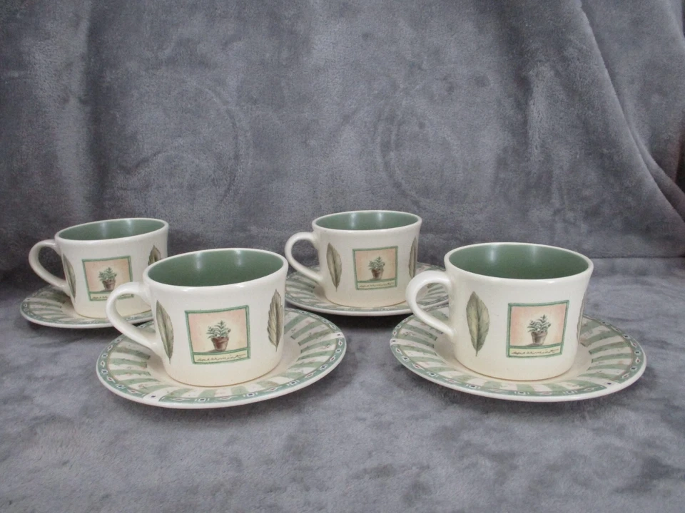 Pfaltzgraff Coffee Tea Cup & Saucer Set Portfolio Naturewood Stoneware 8 Piece - Image 2 of 4