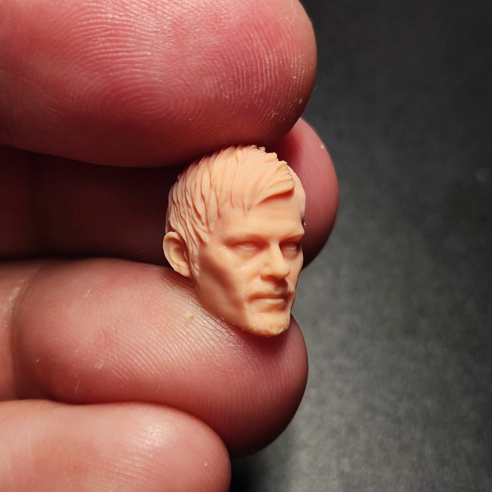 Cabeza esculpida de Daryl Dixon Walking Dead 1/18 para figura de acción masculina de juguete corporal de 3,75 pulgadas Foto 2 de 4