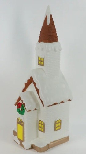 HOLIDAY TIME Christmas Blow Mold 32” Lighted Church Chapel Decoration NEW w/Tags - Picture 6 of 10
