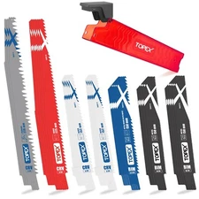 TOPEX 34Pcs Reciprocating Saw Blades, 5-8TPI Blades for Metal & Wood cutting