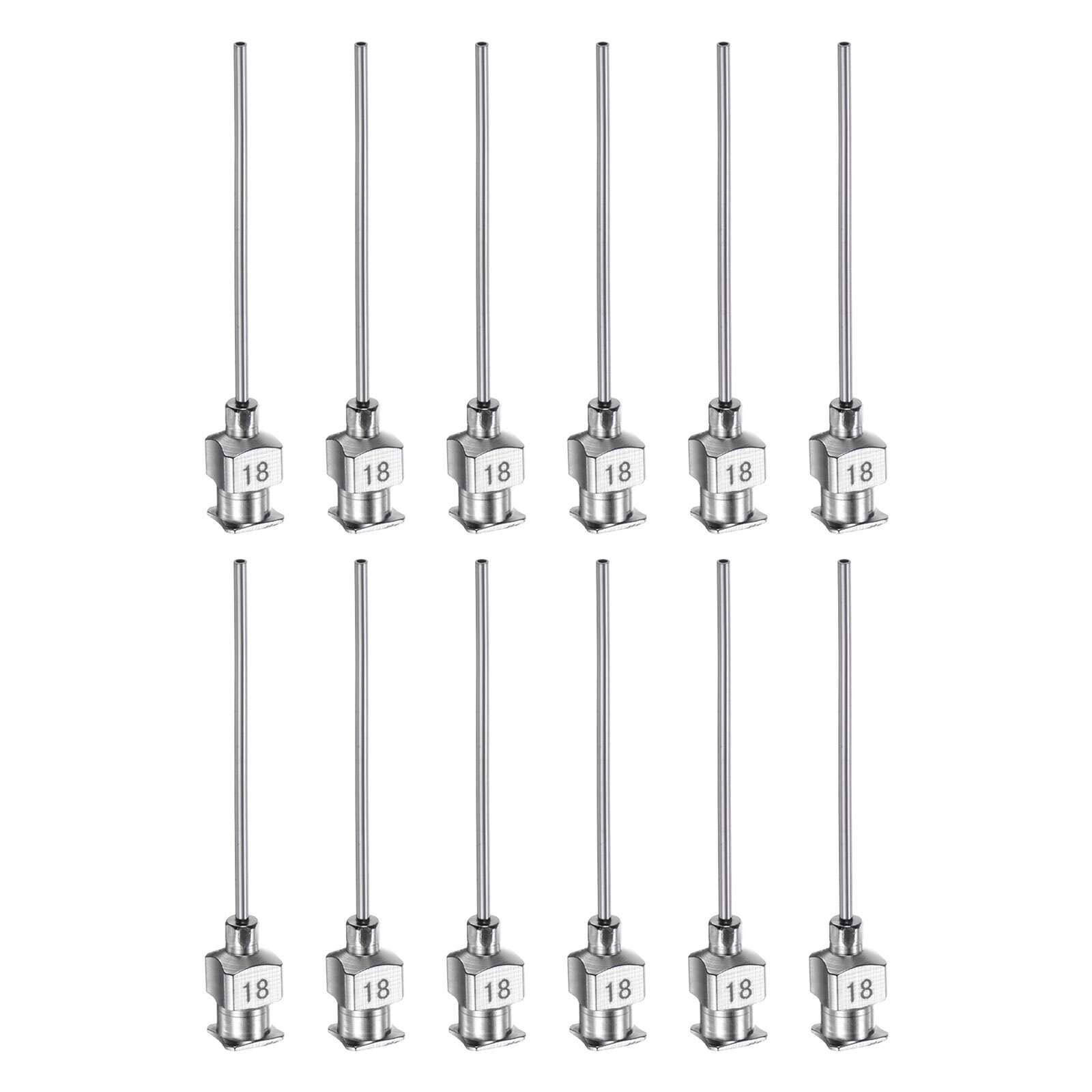 12 Stück 18 Gauge Edelstahl Dosierkanülen,1 1/2" Metallkleber-Nadelrohr