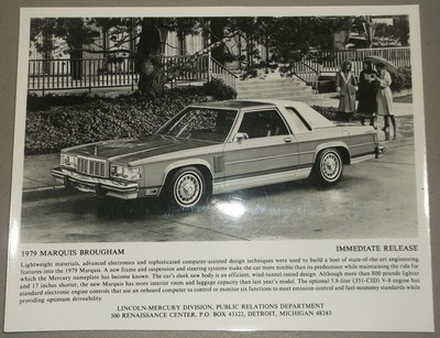 1979 Mercury Marquis Brougham Press Photo Brochure Original 