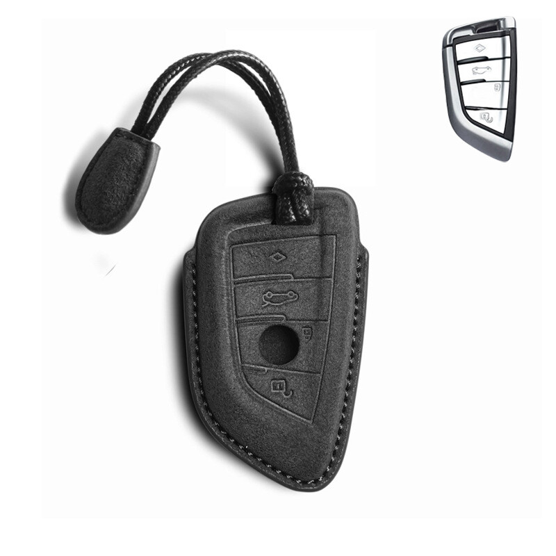 High Quality Car Carbon Fiber Key Case Wallet Cover Chain For BMW New X5 X6 X1 E - Foto 2