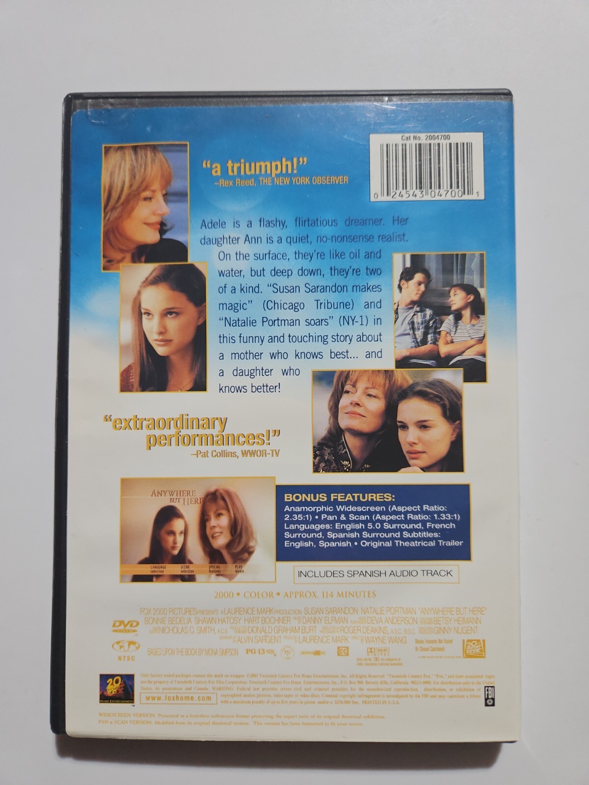 Anywhere but Here (DVD, 1999) 24543047001 eBay