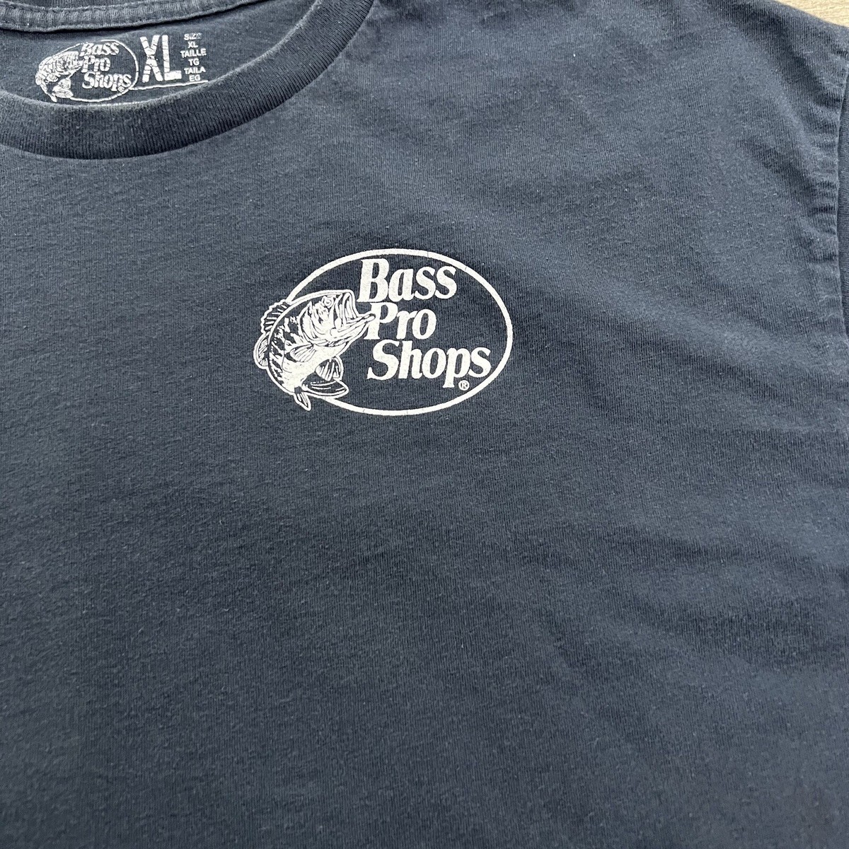 BASS PRO SHOPS トーナメントシャツ ブルー/グレー M（L） Bass Pro Shops Shirt Mens Extra Large Blue Fishing Graphic
