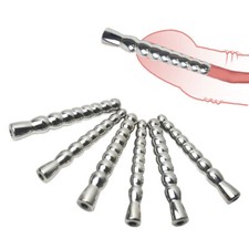 Stainless Steel Urethral Stretcher Through-Hole Male Penis-Dilator Plug Sounding