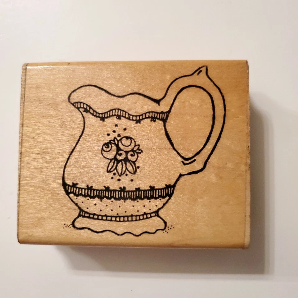Резиновый штамп чайник викторианский деревянный для рукоделия - Изображение 2 из 4