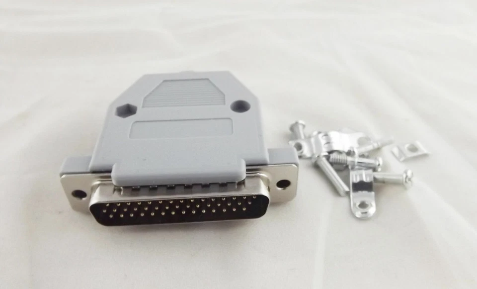 10pcs  Connector Grey Plastic Hood Cover Backshell DB44 Male 44 Pin 3 Rows D-SUB - Image 3 of 4