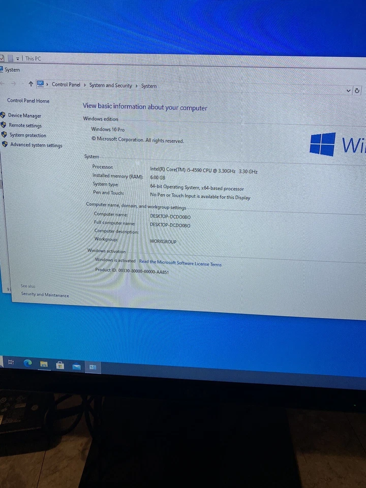Dell Desktop,Monitor S2440lb,Keyboard Computer SSD WiFi Windows 10 Pro PC 22 SSD - Image 3 of 4