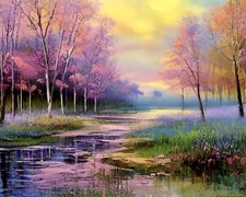 Stunning Impressionist Sunset Landscape Art Print | Signed Lmt Edt Collectible