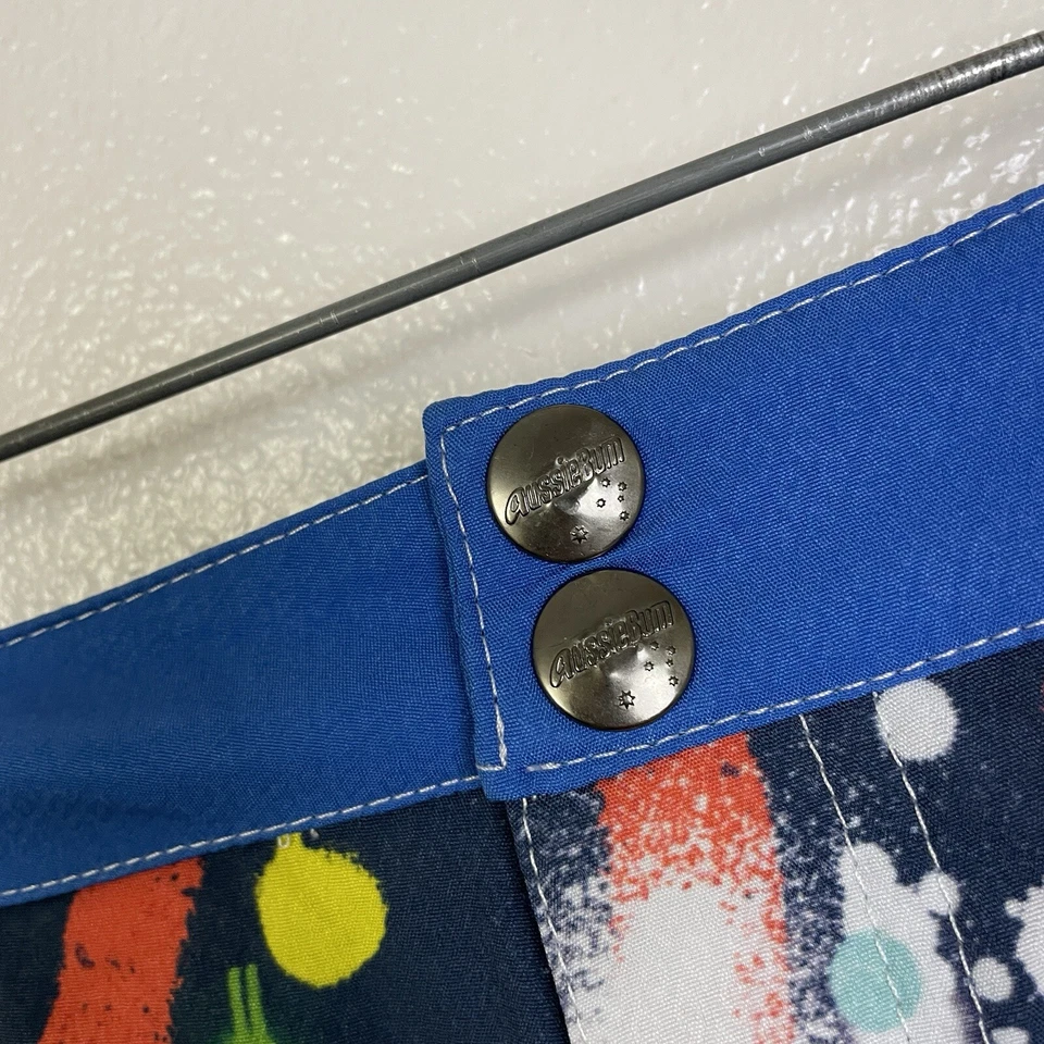 Aussiebum Boardshorts Blue Multicolor Colorful Splatter Beach Swim Mens Medium - Image 4 of 4