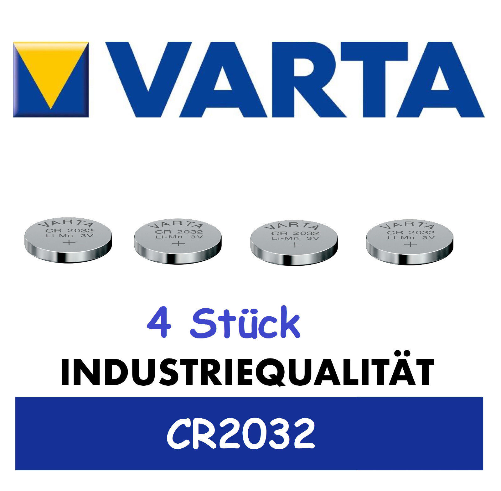 Thumbnail - 4 X Varta Cr2032 Batterien Knopfzellen Knopfzelle Frische Markenware