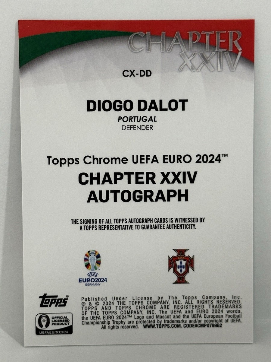 2024 Topps Chrome UEFA EURO Portugal Diogo Dalot Chapter XXIV Auto