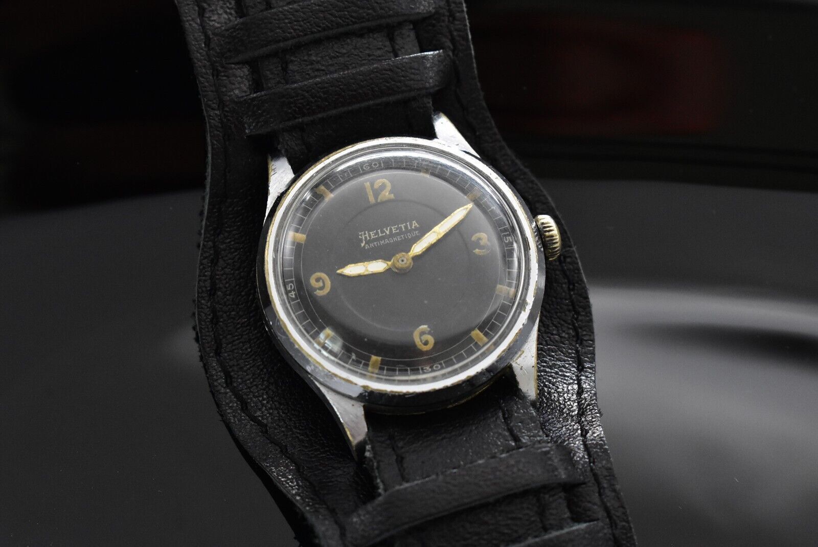 Bracelet Aviateur Vintage Pour Montre – Cuir Bleu – Boucle Ardillon